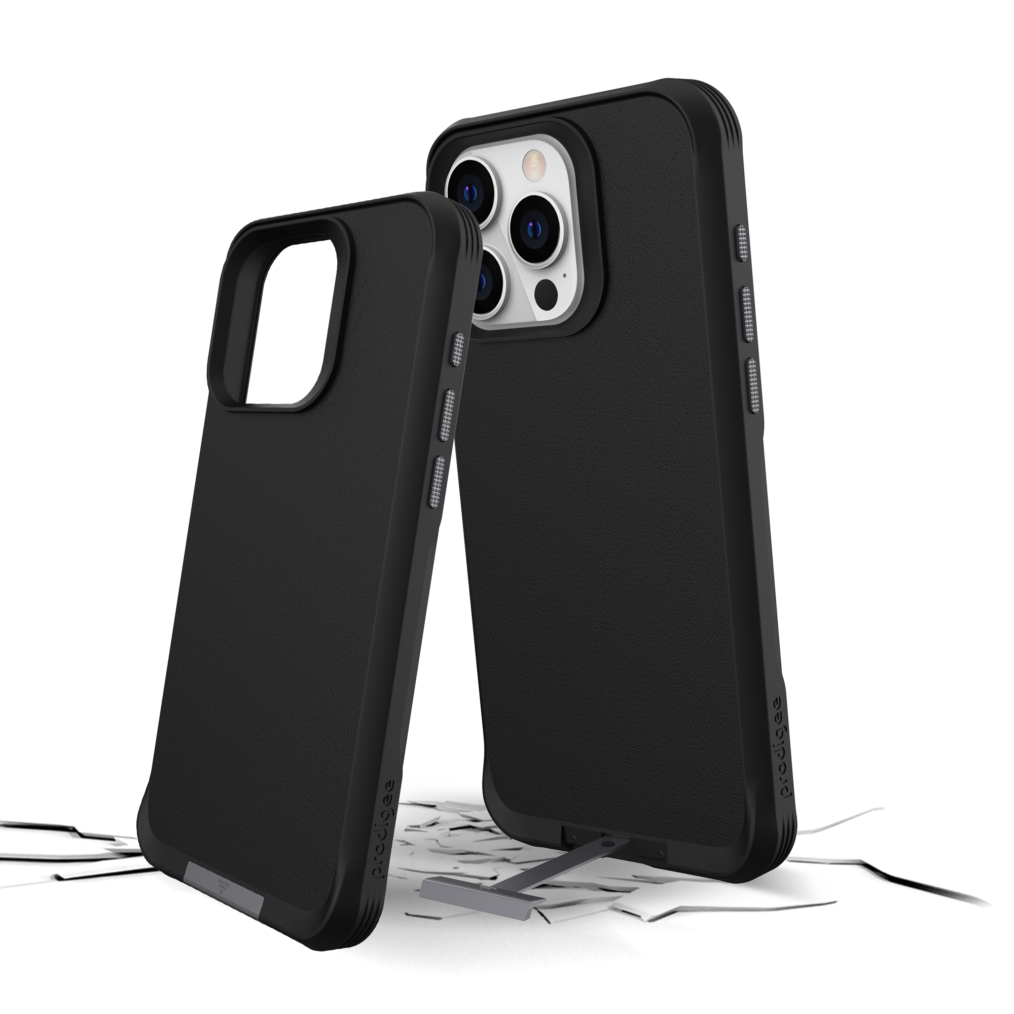 iPhone 15 Pro Max Kickstand Case w. Camera Protector Black